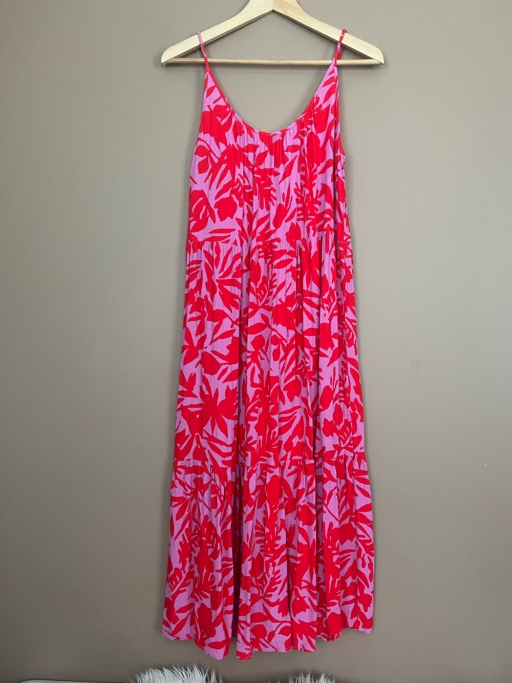 {LOFT} Sleeveless Botanical Print Midi Dress - Womens Small